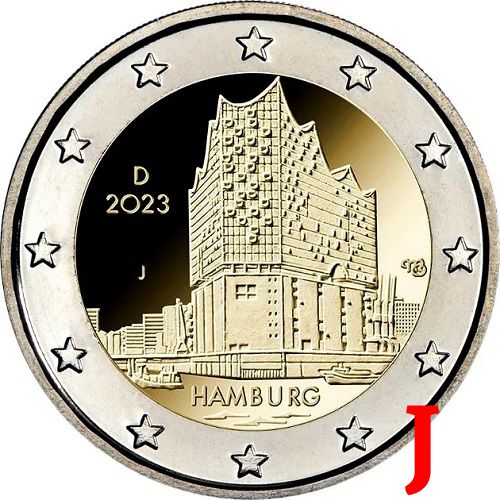 2 euro 2023 J Nemecko cc.UNC Hamburg