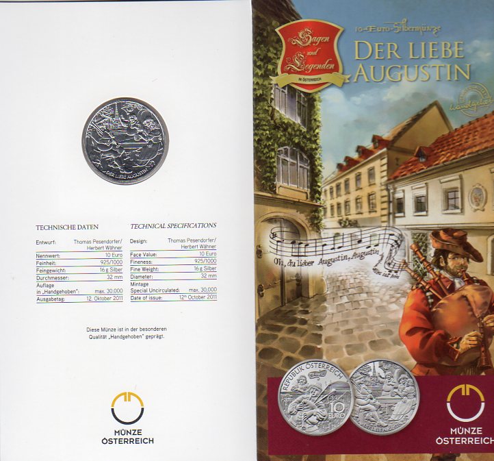 10 euro  2011 Rakúsko BU
