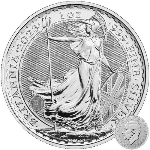 2 Pounds 2023 Anglicko BU 1 Oz Ag Britannia (King Charles III) 