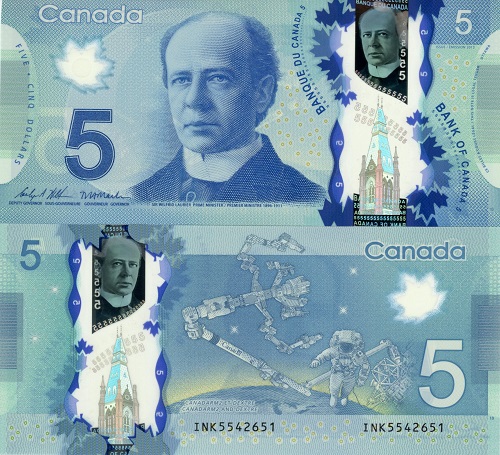 5 Dollars 2013 Kanada UNC séria INK