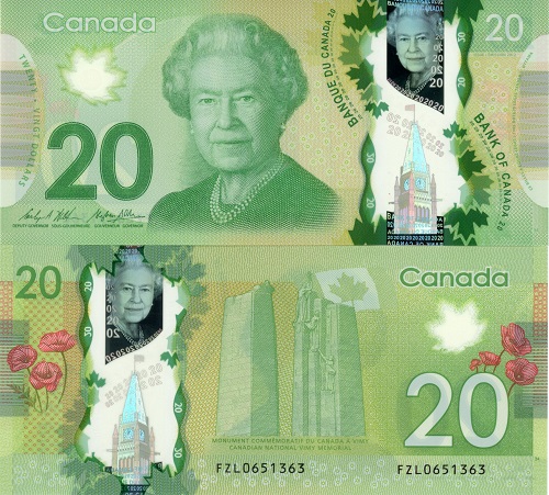 20 Dollars 2012 Kanada UNC séria FZL