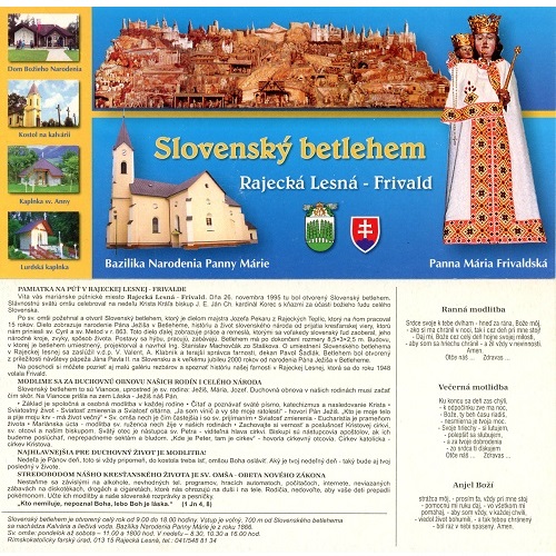 Pohľadnicová karta Slovensko čistá, Slovensky betlehem modrožltá (var.3)