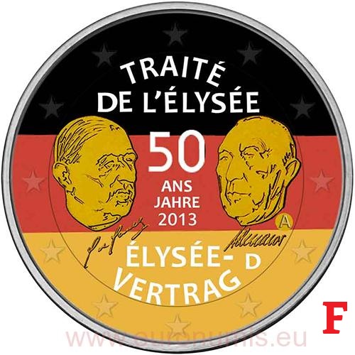 2 euro 2013 Nemecko F cc.UNC farbená Elizejská zmluva