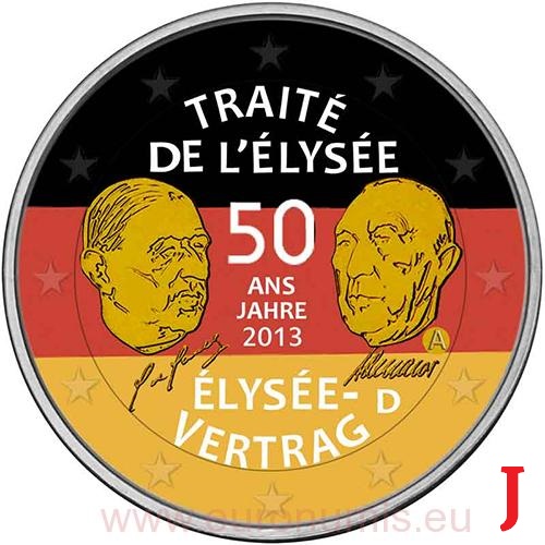 2 euro 2013 Nemecko J cc.UNC farbená Elizejská zmluva