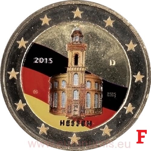2 euro 2015 Nemecko F cc.UNC farbená Hessen