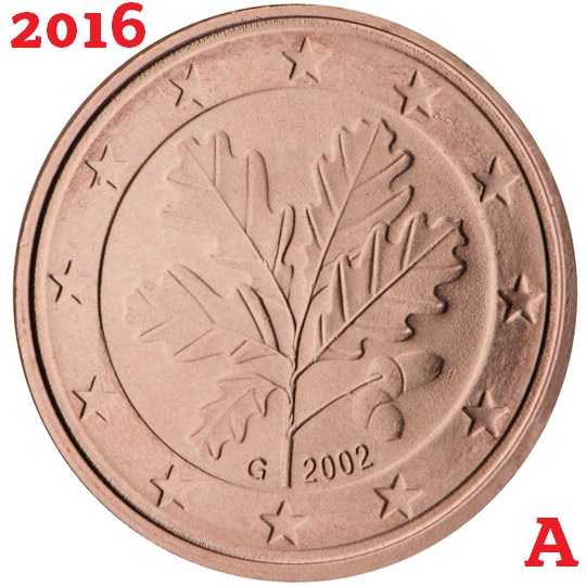 1 cent 2016 Nemecko A ob.UNC