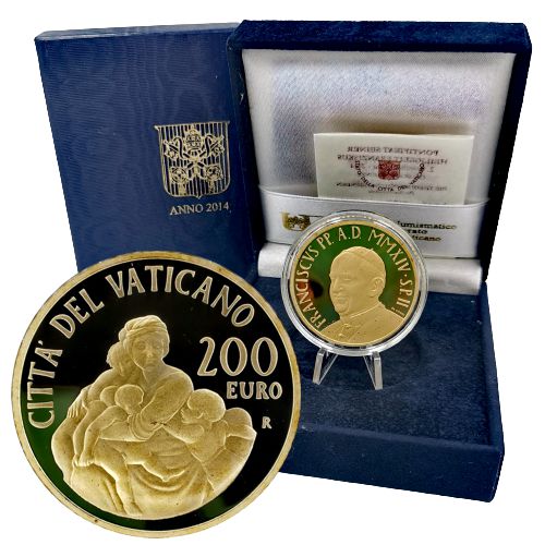 200 euro 2014 Vatikán PROOF Theological virtues - Charity
