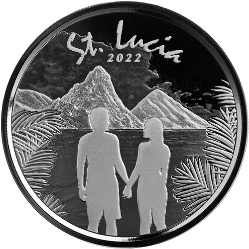 2 Dollars 2022 Svätá Lucia BU 1 Oz Ag EC8 Couple