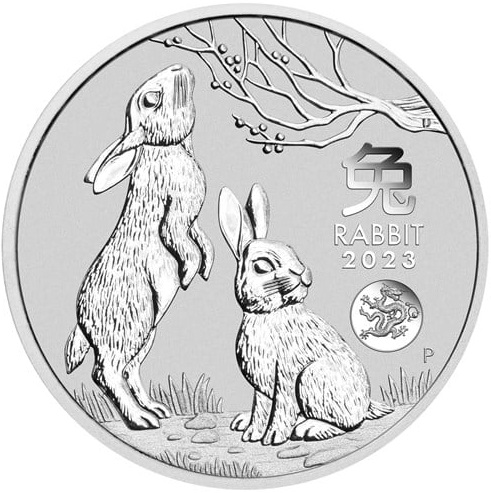 Dollar 2023 Austrália BU 1 Oz Ag Lunar III. Rabbit (Dragon Privy)