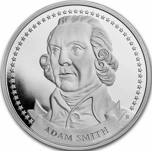 ONE OUNCE 2022 BU 1 Oz Ag Founders of Liberty: Adam Smith
