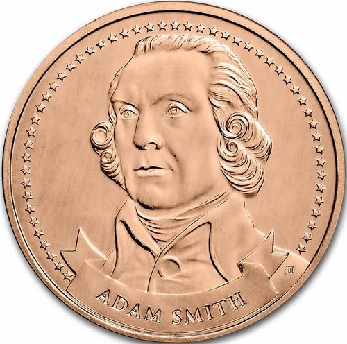 ONE OUNCE 2022 BU 1 Oz Cu Founders of Liberty: Adam Smith