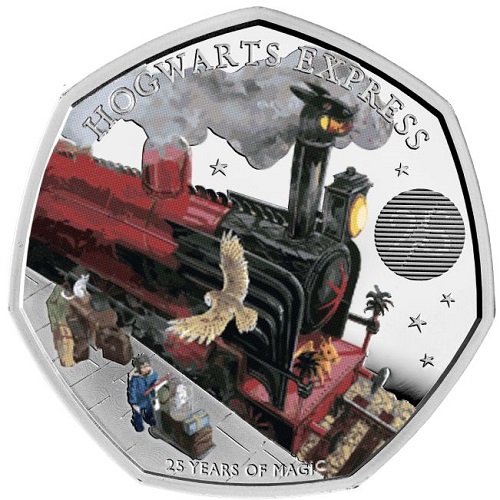 50 Pence 2022 Anglicko PROOF farbená 8g Ag Hogwarts Express