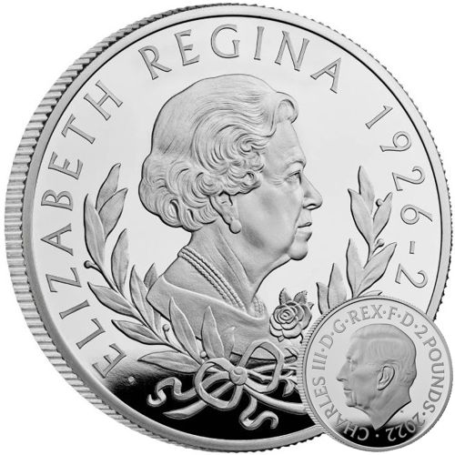 2 Pounds 2022 Anglicko PROOF 1 Oz Ag Her Majesty Queen Elizabeth II  (Y:2:3)