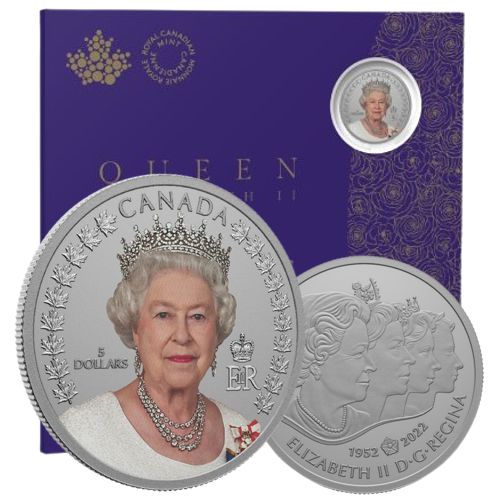 5 Dollars 2022 Kanada BU farbená A Portrait of Queen Elizabeth II (X:2:3)