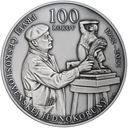 Strieborná medaila, 100.výročie začatia razby jednokorunovej mince