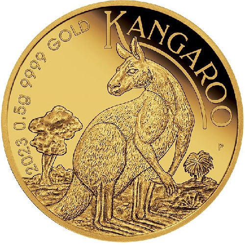 2 Dollars 2023 Austrália PROOF karta 0,5g Au Australian Kangaroo (X:7:2)