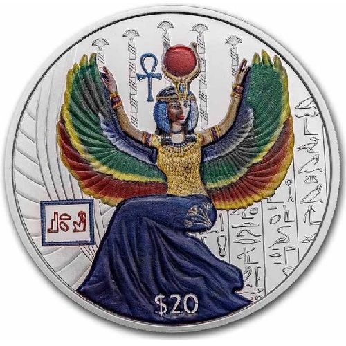 20 Dollars 2023 Sierra Leone PROOF farbená 2 Oz Ag Egyptian Gods - Isis