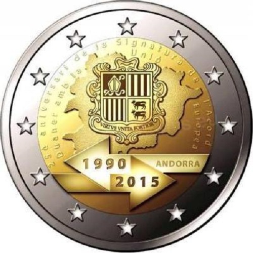 2 euro 2015 Andorra cc.UNC bez blistru Colná spolupráca s EU