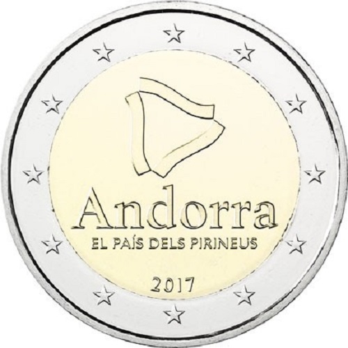 2 euro 2017 Andorra cc.UNC bez blistru Krajina Pyrenejí