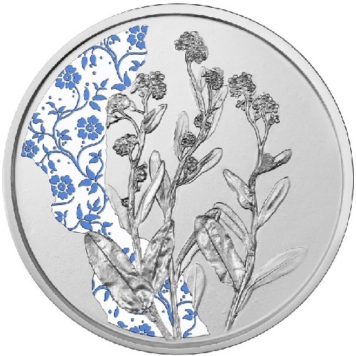 10 euro 2023 Rakúsko PROOF farbená Nezábudka