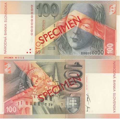 100 Korún 1996 Slovensko UNC seria D, ANULAT č.952