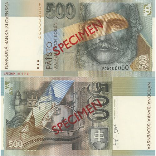 500 Korún 1996 Slovensko UNC seria F, ANULAT č.952
