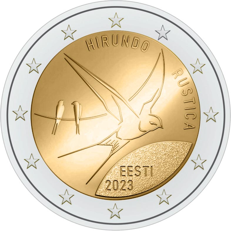 2 euro 2023 Estónsko cc.UNC lastovička