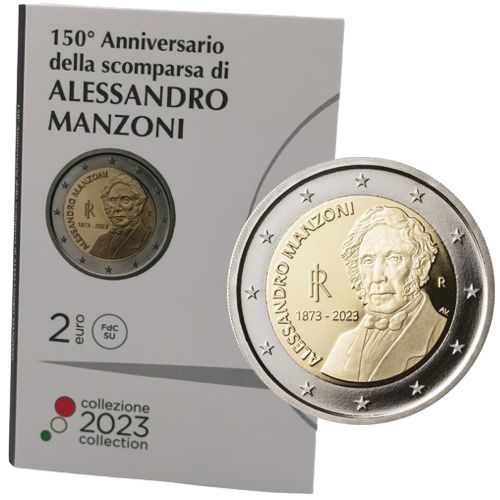 2 euro 2023 Taliansko BU karta Alessandro Manzoni