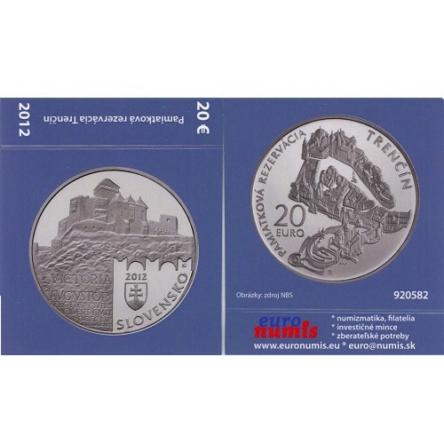 Papierový prebal na 20 euro 2012 Slovensko PROOF Trenčín