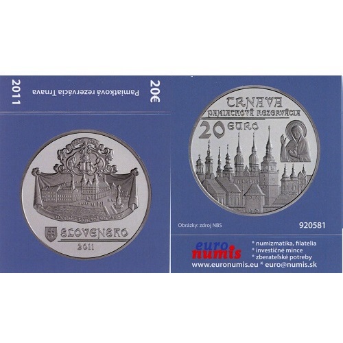Papierový prebal na 20 euro 2011 Slovensko PROOF Trnava