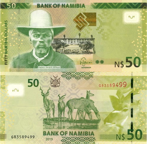 50 Dollars 2019 Namíbia UNC séria G