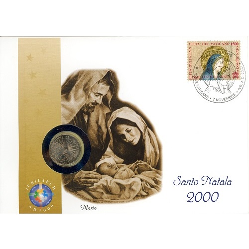 100 Lire 1999 Vatikán BU numisbrief Mária + 1500 Lire známka