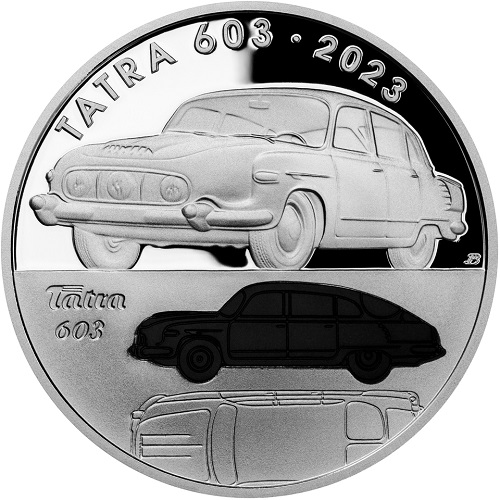 500 korún 2023 Česko PROOF automobil Tatra 603