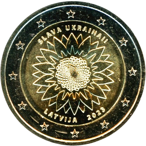2 euro 2023 Lotyšsko cc.UNC Slava Ukrajina