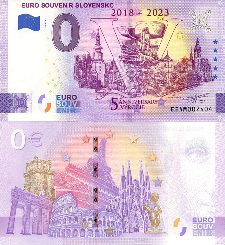 0 euro suvenír 2023/7 Slovensko UNC Euro Souvenir Slovensko (ND)