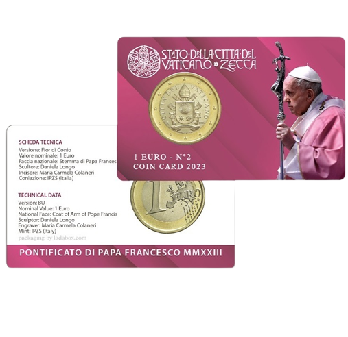 1 euro 2023 Vatikán BU karta č.2