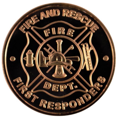 Medaila, ADVP OUNCE 999/1000 Cu Fire Department Logo