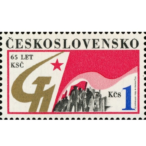 Známka 1986 Československo čistá, 65. výročie založenia KSČ