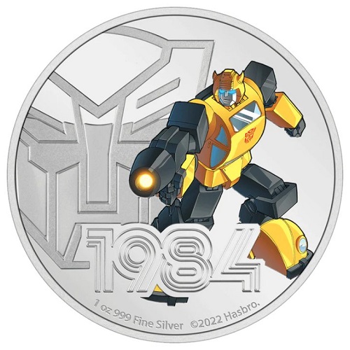 2 Dollars 2022 Niue PROOF farbená 1 Oz Ag Transformers - Bumblebee