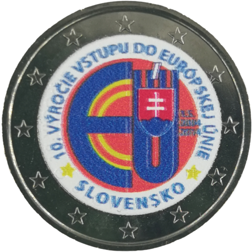 2 euro 2014 Slovensko cc.UNC farbená, Vstup SR do EU 