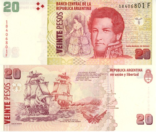 20 Pesos 2012  Argentína UNC séria F