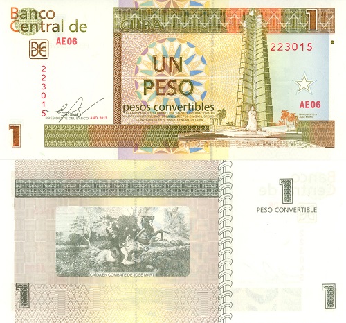 1 Peso Convertible 2013 Kuba UNC séria AE06