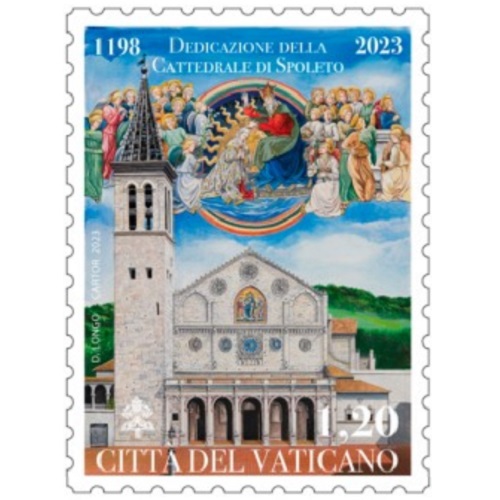 Známka 2023 Vatikán čistá, katedrála Spoleto