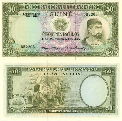 50 Escudos 1971 Guinea-Bissau (Portugalská Guinea) UNC 