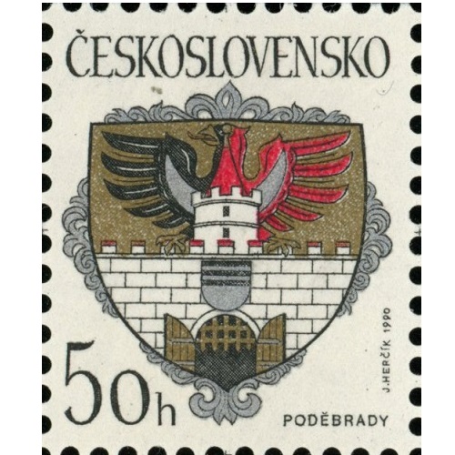 Známka 1990 Československo čistá, Poděbrady