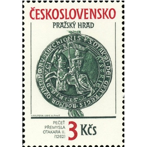 Známka 1990 Československo čistá, pečať Přemysla Otakara II. 
