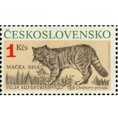 Známka 1990 Československo čistá, Mačka divá