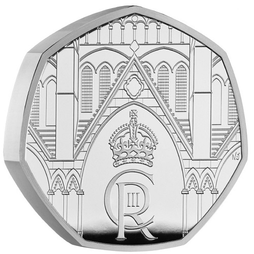 50 Pence 2023 Anglicko PROOF Piedfort 16g Ag Korunovácia kráľa Karola III