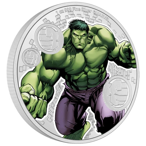 2 Dollars 2023 Niue PROOF farbená 1 Oz Ag Marvel - Hulk