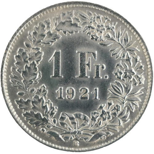 1 Frank 1921 Švajčiarsko